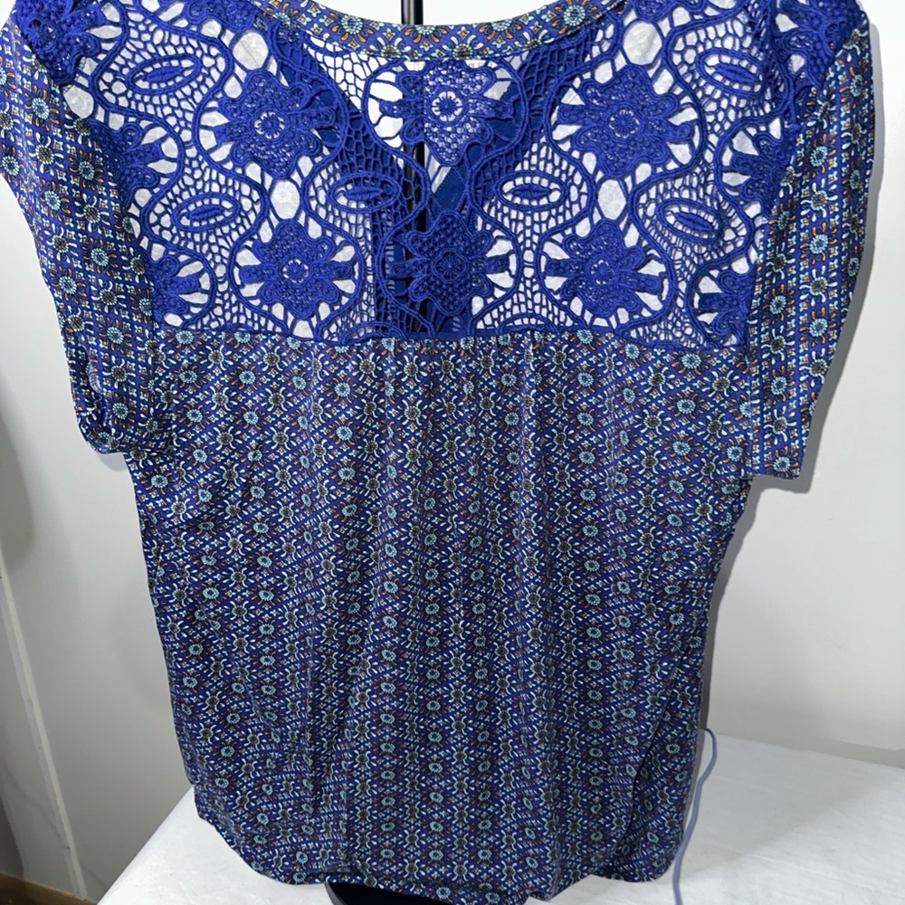 Daniel Rainn Blue Patterned Blouse - image 2